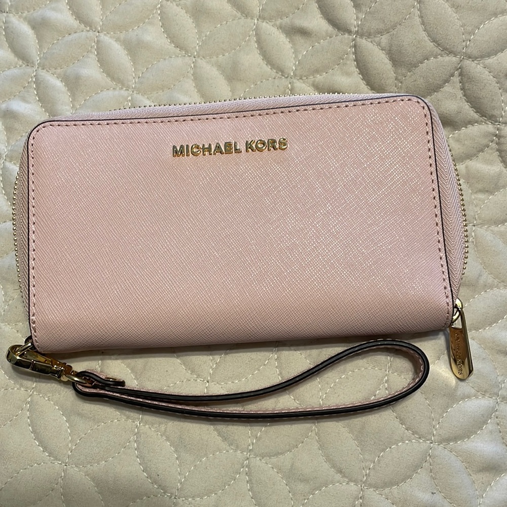 Light pink MK wallet/wristlet